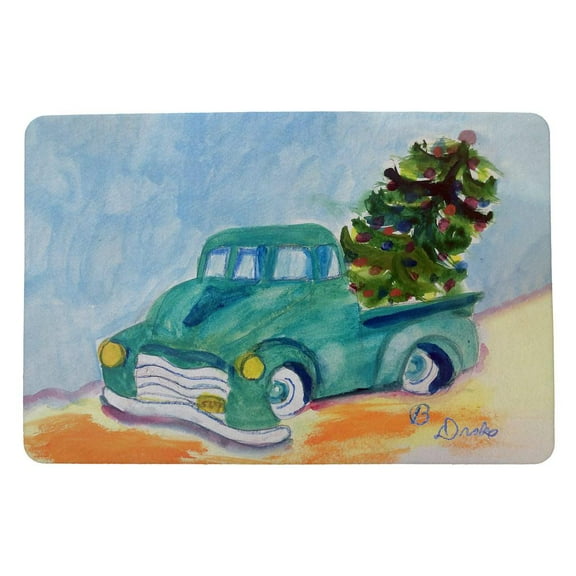 Betsy Drake Interiors Green Truck Door Mat 18x26