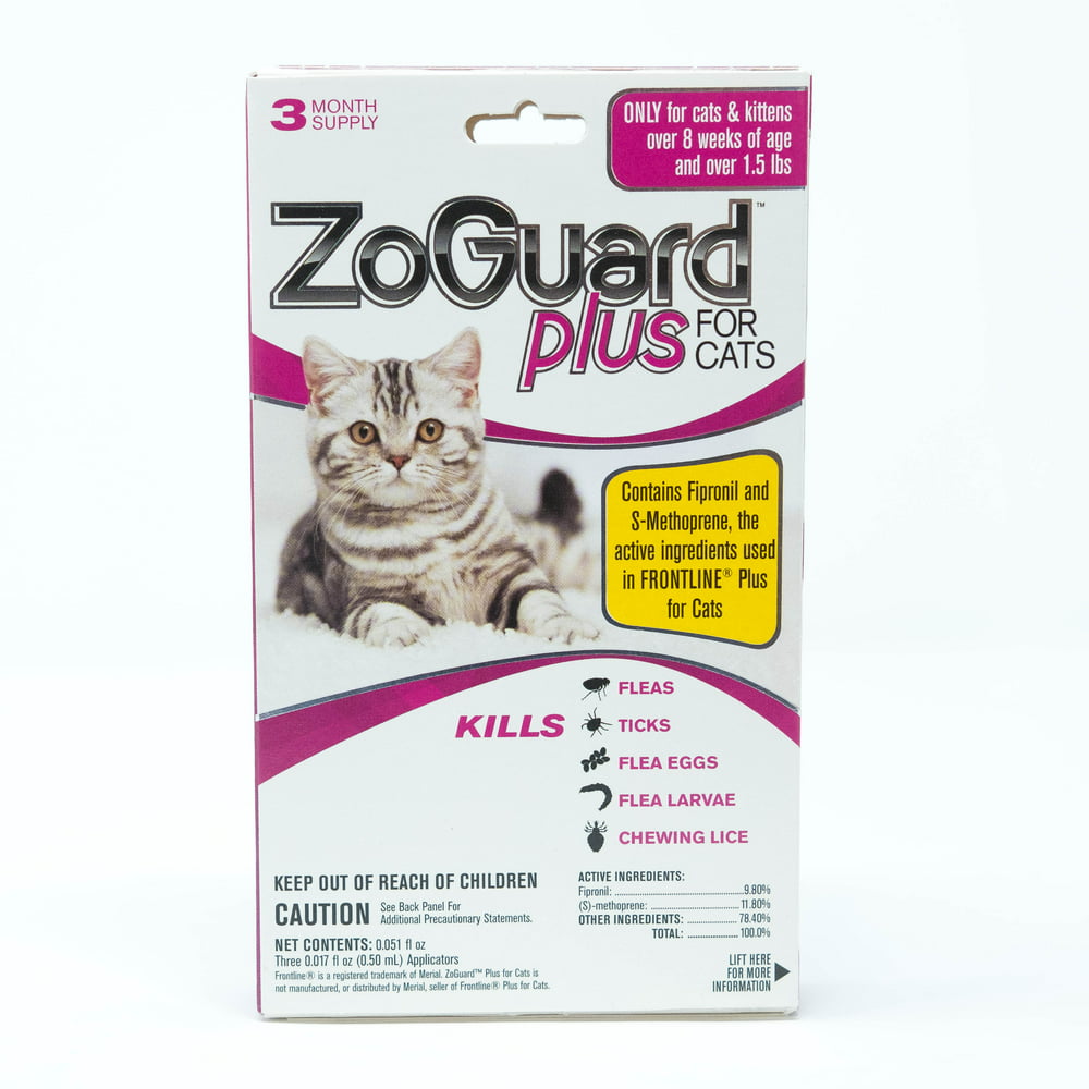 ZoGuard Plus Flea and Tick Prevention for Cats, 3 Months Protection