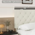 thumbnail image 3 of 4 EVER WINNER Queen Size Upholstered Platform Bed Frame with Headboard, Cream, 3 of 7