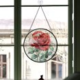 thumbnail image 3 of Vintage Style Christmas Gift - Rose Stained Glass Hanging Ornament - Winter Wonderland Christmas Tree Decoration, Holiday Gift for Family, Friends, Mom & Dad, 3 of 3