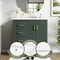 thumbnail image 3 of 30" Bathroom Vanity with Ceramic Sink, Solid Wood & MDF Storage Cabinet, 3 Drawers & Soft-Close Cabinet, Green Freestanding Vanity Set, 3 of 7