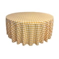 thumbnail image 1 of TCcheck132R-DrkjauneK47 Nappe en Polyester à Carreaux Vichy, Blanc & Jaune Foncé - 132 Po. Rond, 1 of 1