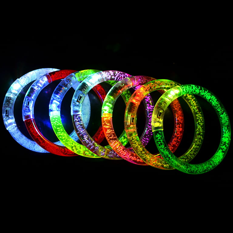 10/ Pcs LED Light Up Bracelets Neon Glowing Bangle Luminous