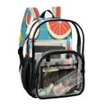 thumbnail image 2 of Large Clear PVC Backpack Heavy Duty See Through Backpack for Adults Work Travel, Fresh Fruits Printed 12L, 2 of 8