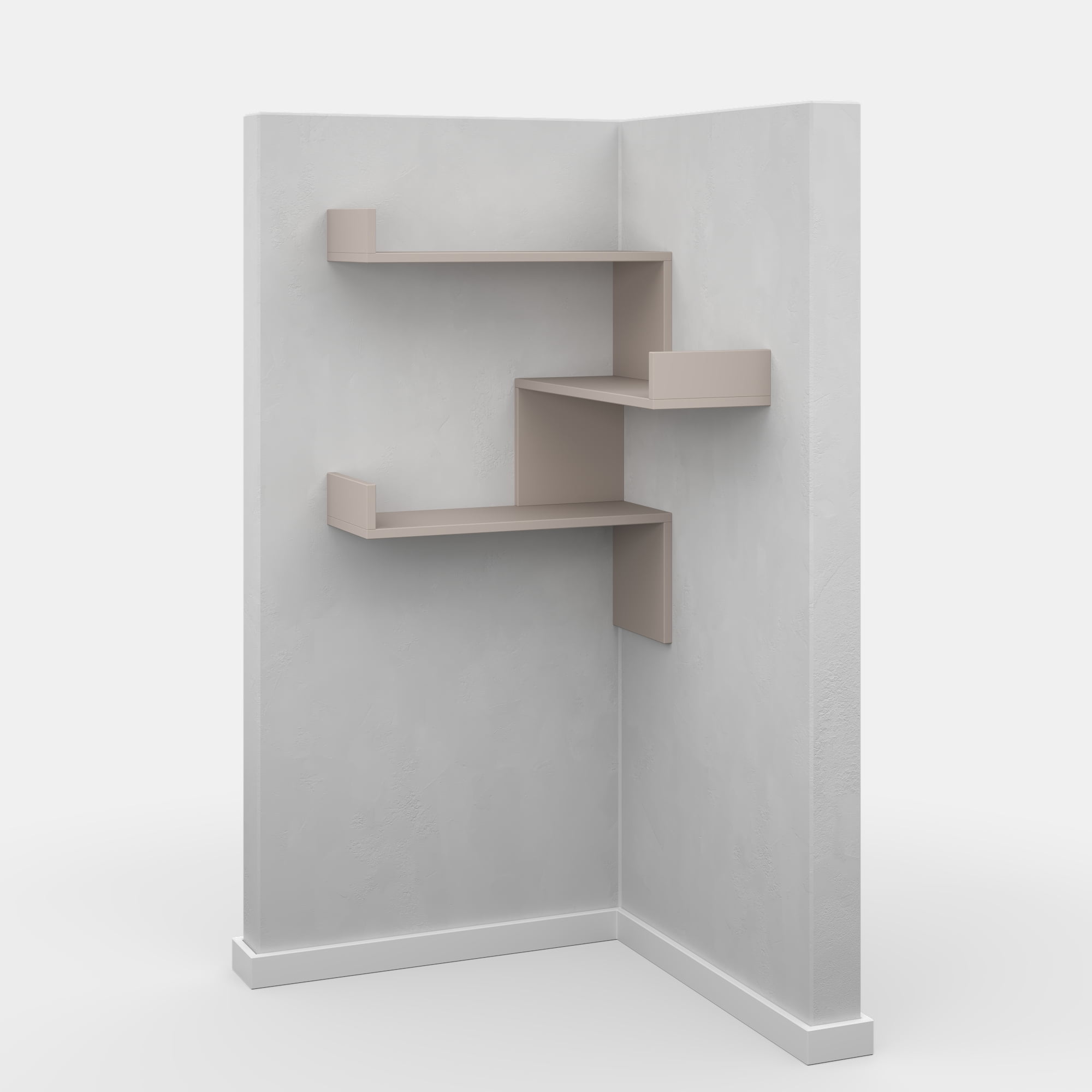 Ada Home Decor Furniture 24" 3 Tier Light Mocha Walker Modern Wall Shelf