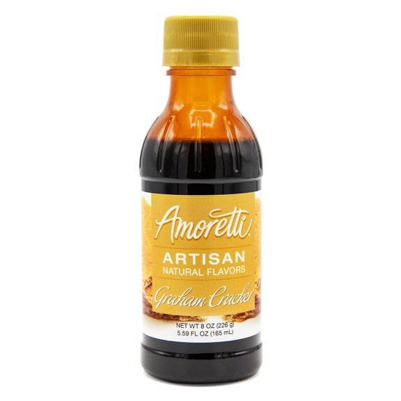 Amoretti - Natural Graham Cracker Artisan Flavor Paste 8 oz - Perfect For Pastry, Savory, Brewing, and more, Preservative Free, Gluten Free, Kosher Pareve, No Artificial Sweeteners, Concentrated