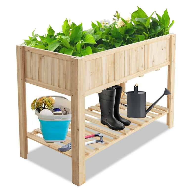 小物入れ Neighborhood garden bed Shelf Amazon.com : GHWIE Raised Garden Bed with Shelf,Elevated