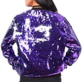 thumbnail image 4 of Yuyuzo Veste à Paillettes pour Femme à Manches Longues, Col Rond, Veste Zippée avec Poche, Tenue de Fête/Boîte de Nuit, Manteau, 4 of 5