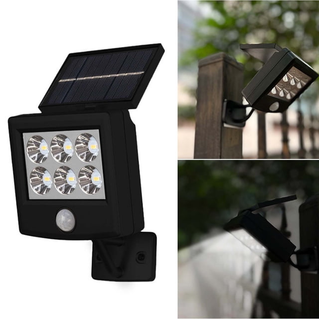 COM1950s Solar Powered Modern Black Wall Light IP65 Waterproof Outdoor