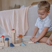 PlanToys® Creative Blocks Wooden Montessori Building and Imagination Toy in Orchard Shade | Fine Motor, Spatial Reasoning and Early STEM Learning Activity | Eco Friendly Open Ended Play Set