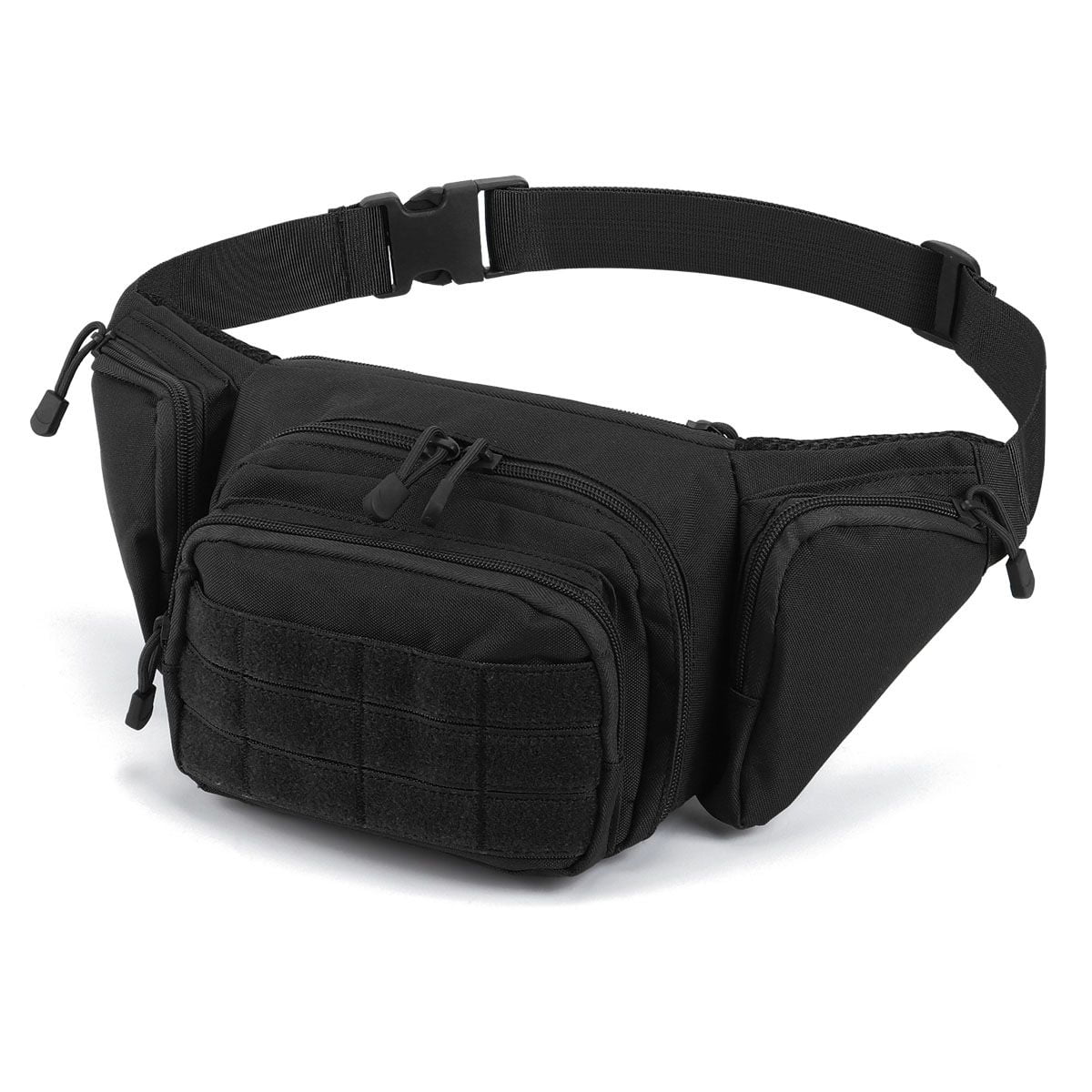 Large Crossbody Waist Pouch Fanny Pack with 4-Zipper Pockets