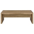 thumbnail image 2 of Nette 47 Inch Coffee Table with Rough Hewn Saw Marks- Wood- Natural Brown, 2 of 5