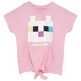 thumbnail image 1 of Minecraft Girls Cat Twisted Knot Front T-Shirt, 1 of 4