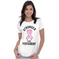 thumbnail image 3 of Stronger Than Yesterday Breast Cancer Womens Slim Fit Graphic Tee Brisco Brands L, 3 of 5