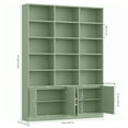 thumbnail image 5 of Homfa 5-Tier Triple Wide Bookcase with 4 Doors, 15 Cubes Bookcase with 2 Cabinets for Study Living Room Home Office, Green, 5 of 7