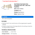 thumbnail image 2 of Seat Bottom Seat Heater Pad - Compatible with 1998 - 2002 Ford Expedition 1999 2000 2001, 2 of 2
