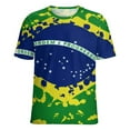 thumbnail image 5 of Brazil Flag Splash Art Women's Short Sleeve Tops Casual Blouses T Shirt, 5 of 6