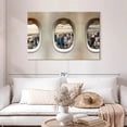 thumbnail image 2 of Elephant Stock Airplane Windows Wall Art - Horizontal Canvas Wall Art - Living Room Wall Decor - Transportation Canvas - Beige And Brown Decor - 45" x 30", 2 of 8