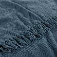 thumbnail image 5 of Home Soft Things Reversible Tweed Throw Blanket, Super Soft & Cozy - Blue Wing Teal, 60x80", 5 of 8
