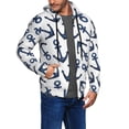 thumbnail image 2 of Honeii Navy Blue Anchors Print Hoodies for Men, Pullover & Full Zip, Breathable Zip up Hoodie, Sweatshirt-Large, 2 of 5