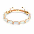 thumbnail image 3 of Peach | Gold | Mermaid Glass Pebble Macrame Bracelet, 3 of 6