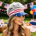 thumbnail image 6 of 4th of July Accessories,Patriotic Baseball Cap,Adult Patriotic Hair Hat,250th Anniversary Decoration,Baseball Cap with Fake Spiked Hair Sun Protection,American Flag Hats with Hair for Men and Women, 6 of 9