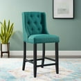 thumbnail image 7 of Modway Baronet Tufted Button Upholstered Fabric Counter Stool in Teal, 7 of 7