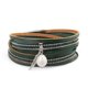thumbnail image 3 of Moda múltiples capas de cuero de imitación de pers gota brazalete brazaletes Verde Sunnimix Pulsera, 3 of 7