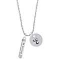 thumbnail image 1 of Delight Jewelry Silvertone Be Strong and Courageous Bar Silvertone Script Initial Disc - E - Charm Necklace, 20"+3", 1 of 4
