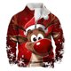 thumbnail image 1 of Sudadera sin capucha para hombre, de invierno, con cuello alto, cremallera, estampado navideño, jersey de manga larga, sudadera con capucha, blusa de poliéster para hombre, 1 of 3