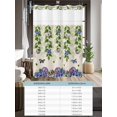 thumbnail image 6 of No Hook Cloth Fabric Shower Curtain with Snap in Liner, Spring Flowers Waterproof Shower Curtains Set with See Through Top Window, Summer Vintage Botanical Butterfly Bath Curtains Shower 48"x72", 6 of 6