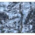 thumbnail image 2 of Wiley, Marta 13x12 Black Ornate Wood Framed with Double Matting Museum Art Print Titled - Chinese Landscape Blue, 2 of 4