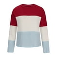 thumbnail image 4 of GigrtiJin Knitted Sweaters for Women Plus Size Colorblock Long Sleeve Knit Blouse Comfy Casual Loose Sweater Tops, 4 of 5