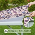thumbnail image 6 of Pioneer Flower Floral Print Pattern Square Fitted Tablecloth with Elastic Edge,Square Table Cover,Washable Elastic Table Cover for Home Kitchen Party Decor 34"x34", 6 of 6
