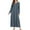 Navy-white Flowers, variant on Women's Long Sleeve Nightgown Long Sleepshirts Henley Sleep Dress Full Length Sleepwear