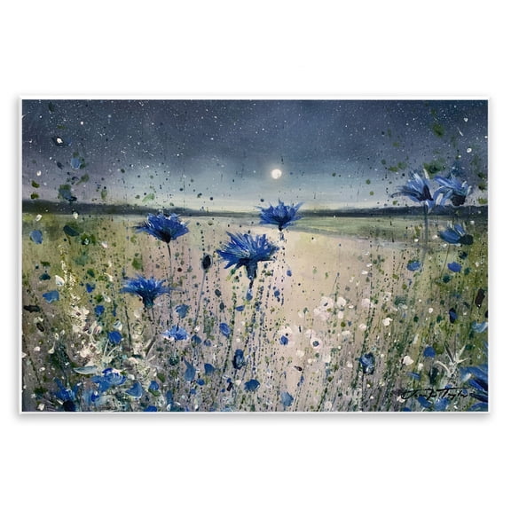 Stupell Industries Rustic Lodge Moon over Blooming Flowers Wall Plaque Art, 15 x 10, by Jennifer Taylor Art