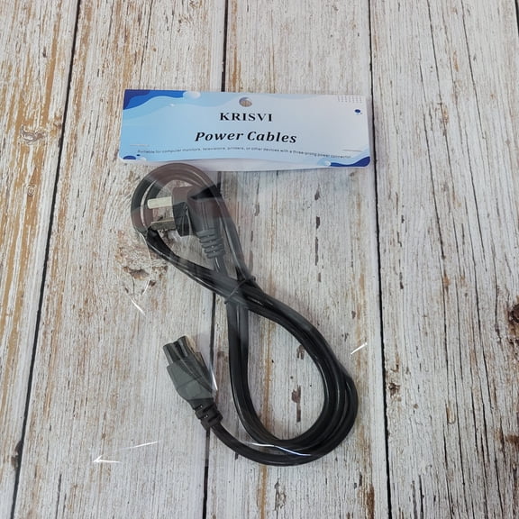 KRISVI Power cables Computer Monitor, TV, and Printer AC Power Cord, 3-Prong Power Cable Replacement, Universal Power Cord for Electronic Devices