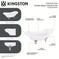 thumbnail image 5 of Aqua Eden VCTNDS6130NC8 61-Inch Cast Iron Oval Double Slipper Clawfoot Tub (No Faucet Drillings) in White/Brushed Nickel, 5 of 6