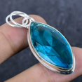 thumbnail image 2 of Natural Blue Topaz Gemstone 925 Sterling Silver Jewelry Pendant 2.05", 2 of 2