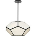 thumbnail image 6 of Progress Lighting Latham 3-Light Semi-Flush Mount, Matte Black, White Art Glass, 6 of 13
