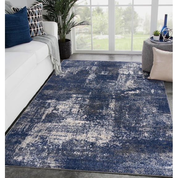 Luxe Weavers Towerhill Modern Abstract Area Rug Blue 8x10 Size