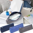 thumbnail image 2 of XEOVHV Canvas Pencil Pouch, Slim Design Small Pencil Pouch Pencil Bag Zipper Pencil Case Bag Stationery Pouch Bag for Pens, Pencils, Markers(Navy), 2 of 8