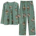 thumbnail image 1 of REDHOTYPE Pyjama Floral Fantaisie Mode Femme Printemps Automne Maman Manches Longues Coton Col Rond Ensemble Maison Grande Taille Automne, 1 of 2