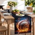 thumbnail image 2 of Table Runner 72 Inches Long for Kitchen Dining, Baseball, Dresser Scarf Farmhouse, Dining Table Decorations for Wedding/Parties, Sports Theme Gradient Orange Blue Black 14 x 72 In, 2 of 9