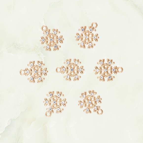 HEALEEP 10Pcs Stylish Snowflake Pendant Charm for DIY Jewelry Accessories