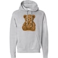 thumbnail image 2 of Inktastic Vintage Teddy Bear with Patch Adult Hoodie Sweatshirt, 2 of 4