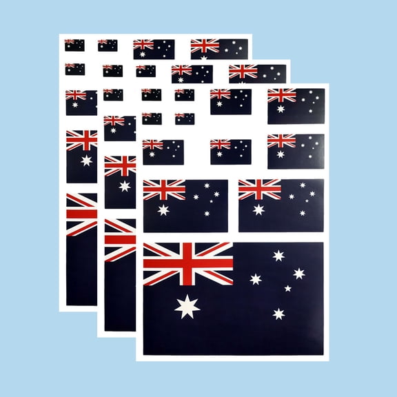 Ruoming Ruoming 3 PCS National Flag Stickers, Multiple Sizes, Self-Adhesive Decals for Cars, Phones, Bags(Australia)