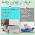 Anyask Enclosed Cat Litter Box Stainless Steel with Lid, XL Extra Large