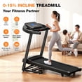 thumbnail image 5 of 330-440lbs Capacity Treadmill for Home, Foldable Treadmill with 0-15% Auto Incline, Portable Treadmill Compact Foldable Walking Pad Treadmills with 7.5 MPH Speed, 5 of 12