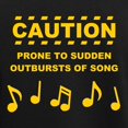thumbnail image 3 of CafePress - Caution Prone To Sudden Outbursts Of Song Pajamas - Women's Short Sleeve Print T-Shirt and Pants Dark Cotton Pajama Set, 3 of 7